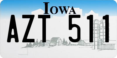 IA license plate AZT511