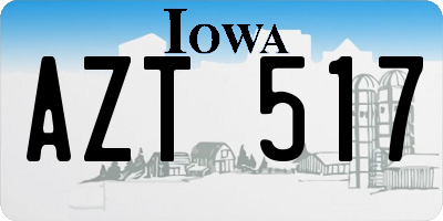 IA license plate AZT517