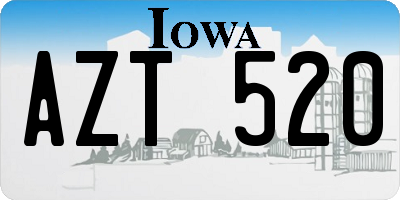IA license plate AZT520