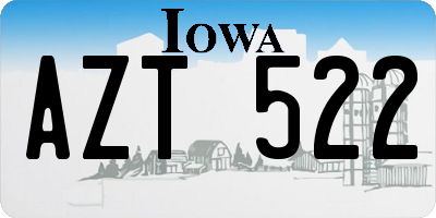 IA license plate AZT522