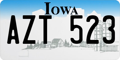 IA license plate AZT523