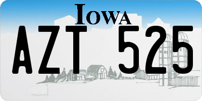 IA license plate AZT525