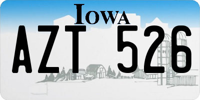 IA license plate AZT526