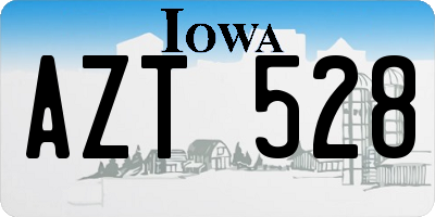 IA license plate AZT528