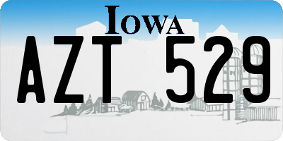 IA license plate AZT529
