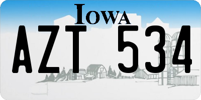 IA license plate AZT534