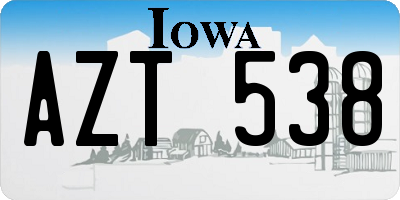 IA license plate AZT538