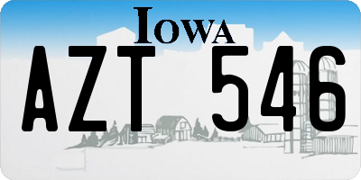 IA license plate AZT546