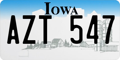 IA license plate AZT547