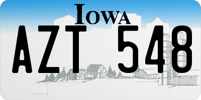 IA license plate AZT548