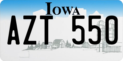 IA license plate AZT550