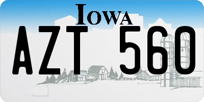 IA license plate AZT560