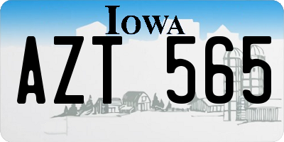 IA license plate AZT565