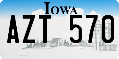 IA license plate AZT570