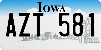 IA license plate AZT581
