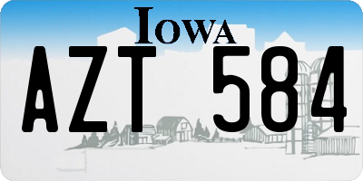 IA license plate AZT584