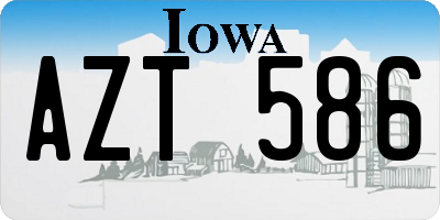 IA license plate AZT586