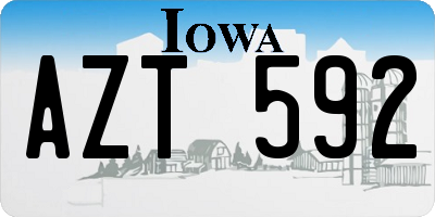 IA license plate AZT592