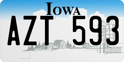 IA license plate AZT593