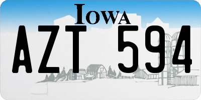 IA license plate AZT594