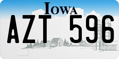 IA license plate AZT596