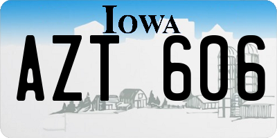IA license plate AZT606
