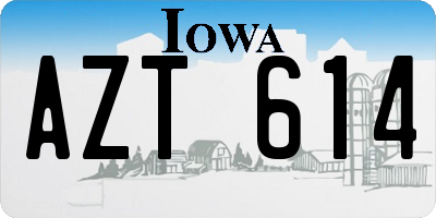 IA license plate AZT614