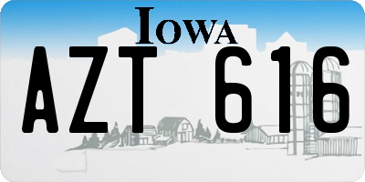 IA license plate AZT616