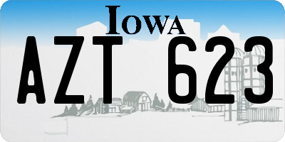 IA license plate AZT623