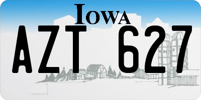IA license plate AZT627