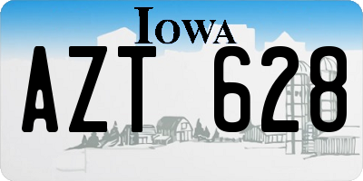 IA license plate AZT628