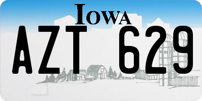 IA license plate AZT629