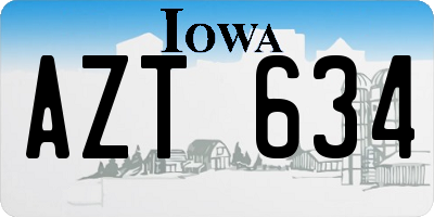 IA license plate AZT634