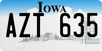 IA license plate AZT635