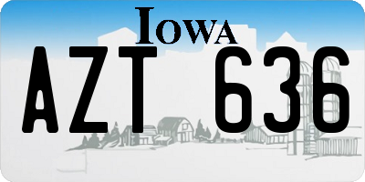 IA license plate AZT636