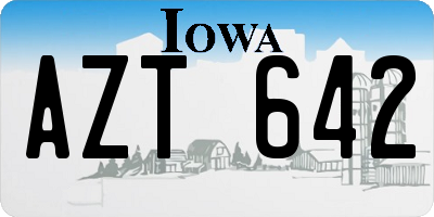 IA license plate AZT642