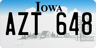 IA license plate AZT648