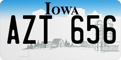 IA license plate AZT656