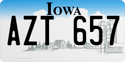 IA license plate AZT657