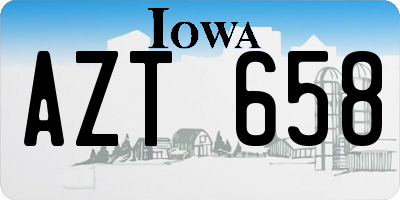 IA license plate AZT658