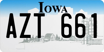 IA license plate AZT661