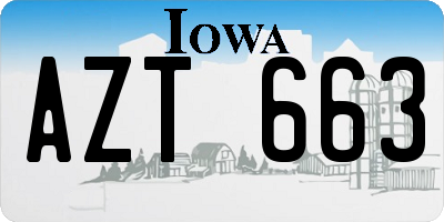 IA license plate AZT663