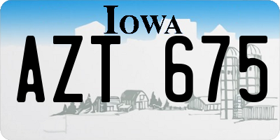 IA license plate AZT675