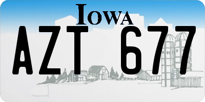 IA license plate AZT677