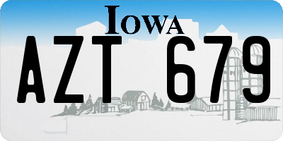 IA license plate AZT679