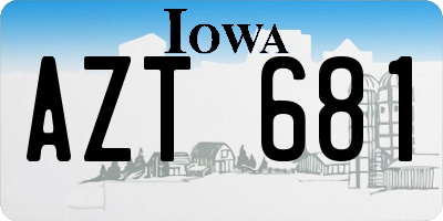 IA license plate AZT681
