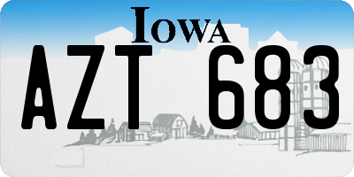 IA license plate AZT683