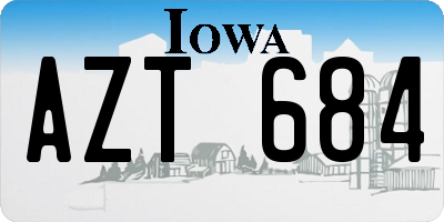 IA license plate AZT684