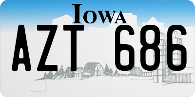 IA license plate AZT686