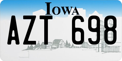 IA license plate AZT698